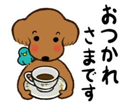 dog and little bird sticker #15846872