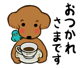 dog and little bird sticker #15846872