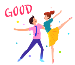 Pleasant words with dancing! sticker #15847098