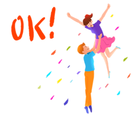 Pleasant words with dancing! sticker #15847102