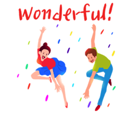 Pleasant words with dancing! sticker #15847108