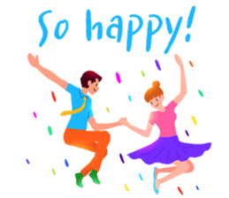 Pleasant words with dancing! sticker #15847112