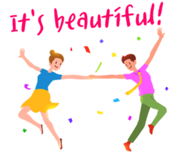 Pleasant words with dancing! sticker #15847114