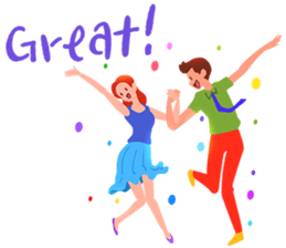 Pleasant words with dancing! sticker #15847116