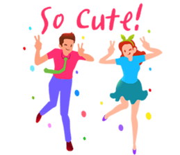 Pleasant words with dancing! sticker #15847119