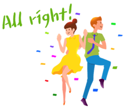 Pleasant words with dancing! sticker #15847120