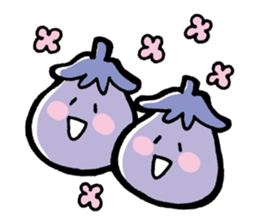 Twin eggplant and vegetable friends sticker #15847242