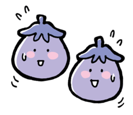 Twin eggplant and vegetable friends sticker #15847243
