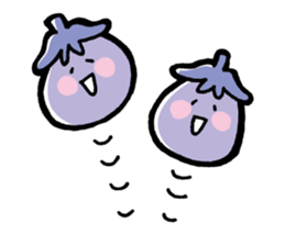 Twin eggplant and vegetable friends sticker #15847244