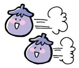 Twin eggplant and vegetable friends sticker #15847246