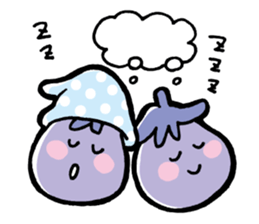 Twin eggplant and vegetable friends sticker #15847248