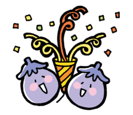 Twin eggplant and vegetable friends sticker #15847249