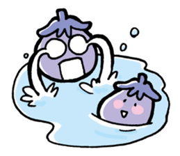Twin eggplant and vegetable friends sticker #15847250