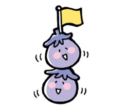 Twin eggplant and vegetable friends sticker #15847251