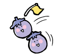 Twin eggplant and vegetable friends sticker #15847252
