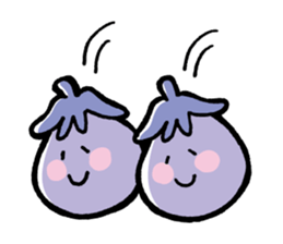 Twin eggplant and vegetable friends sticker #15847253