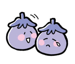 Twin eggplant and vegetable friends sticker #15847254