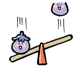 Twin eggplant and vegetable friends sticker #15847255