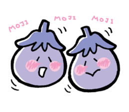 Twin eggplant and vegetable friends sticker #15847256