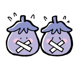 Twin eggplant and vegetable friends sticker #15847257