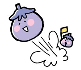 Twin eggplant and vegetable friends sticker #15847259