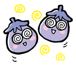 Twin eggplant and vegetable friends sticker #15847262