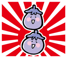 Twin eggplant and vegetable friends sticker #15847263