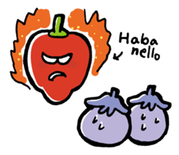 Twin eggplant and vegetable friends sticker #15847270