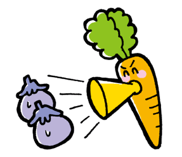 Twin eggplant and vegetable friends sticker #15847271
