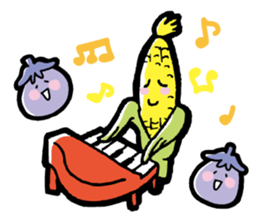 Twin eggplant and vegetable friends sticker #15847273