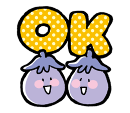 Twin eggplant and vegetable friends sticker #15847274