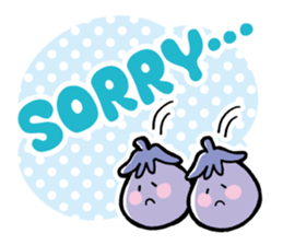 Twin eggplant and vegetable friends sticker #15847279