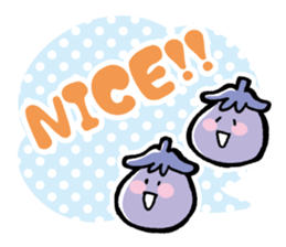 Twin eggplant and vegetable friends sticker #15847280
