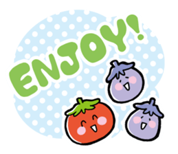 Twin eggplant and vegetable friends sticker #15847281