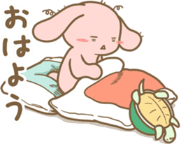 Rabbit and pet tortoise sticker #15848109