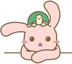 Rabbit and pet tortoise sticker #15848128