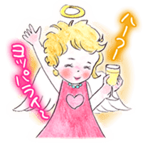Goofy Mischievous Angel Hapie Peace sticker #15848499