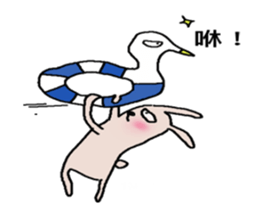 rabbit+duck sticker #15848593
