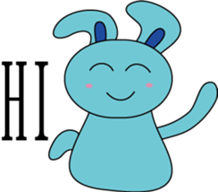 Blue Rabbit family sticker #15849106
