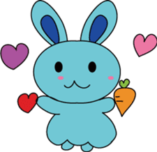 Blue Rabbit family sticker #15849117