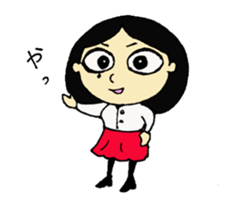 a round face girl sticker #15850138