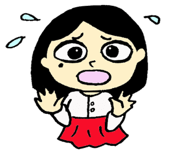 a round face girl sticker #15850139