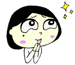 a round face girl sticker #15850140