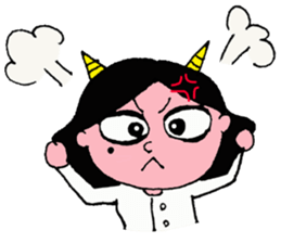 a round face girl sticker #15850147