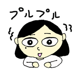 a round face girl sticker #15850150