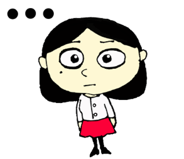 a round face girl sticker #15850152