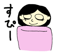 a round face girl sticker #15850154