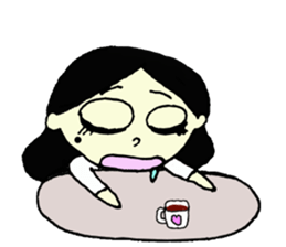 a round face girl sticker #15850155