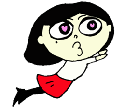 a round face girl sticker #15850157