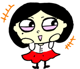 a round face girl sticker #15850158